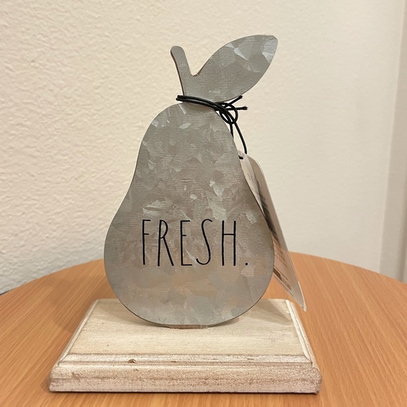 Rae Dunn Other - Rae Dunn metal and wood tabletop sign FRESH pear